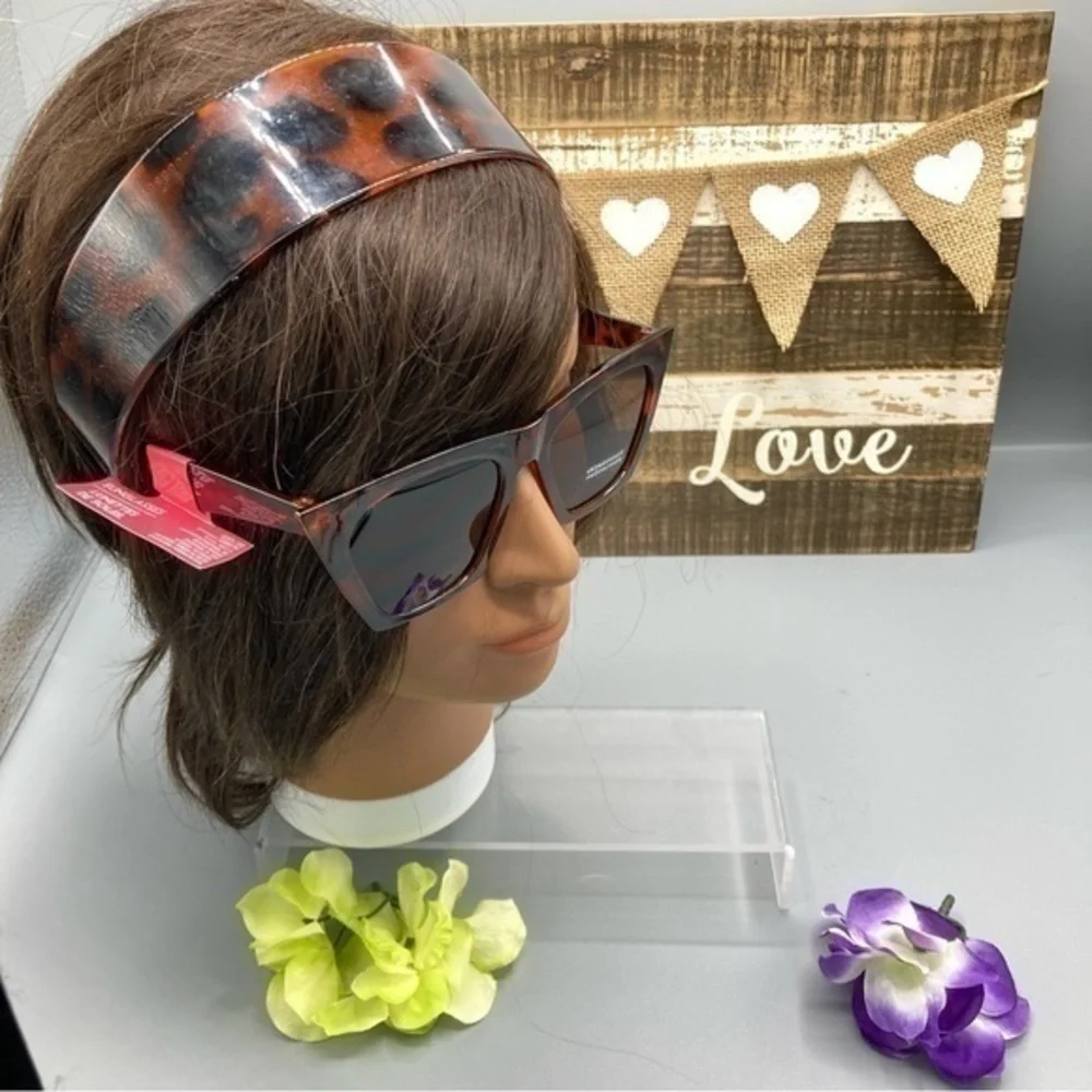 💋NWT Oversized Tortoise brown Cat eye sunglasses sunshades